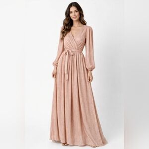 Mikarose Blush Long Sleeve Maxi Dress Size SM-MED